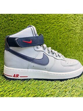 Nike Air Force 1 High Patriots Womens Size 8 Gray Blue Athletic Shoes Sneakers